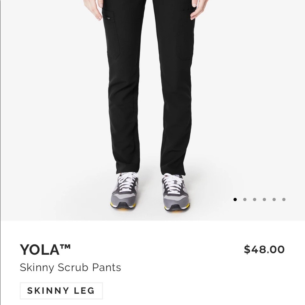 Figs Black Yola Skinny Scrub Pants Size XS